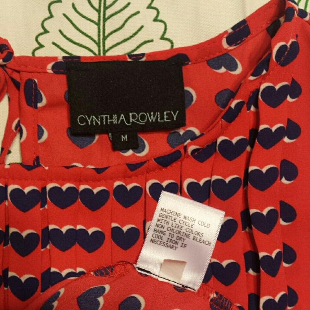 Cynthia Rowley top 💙hearts💙 medium